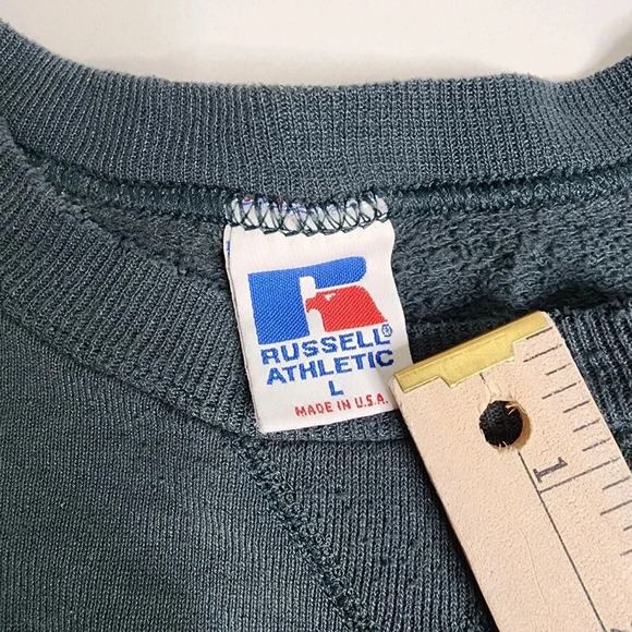 Vintage Russell Athletic Crewneck Sweatshirt Size Large Sacramento Green - Picture 3 of 5